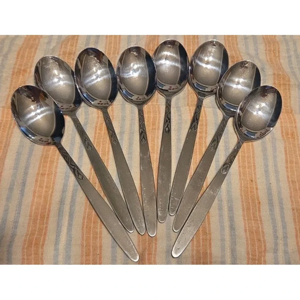 8 Settings  AMEFA Tulip Time Holland Stainless Flatware 40pcs in Roll Keeper